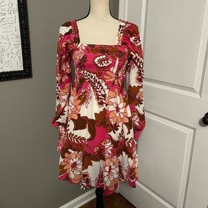 GORGEOUS NWT pink/brown/white floral dress